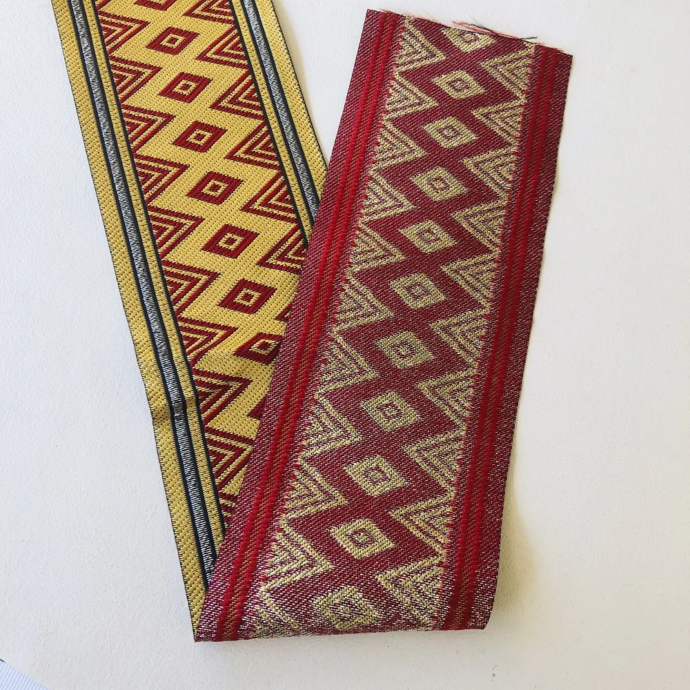 5yards/Lot Wide About 7-8cm Woven Jacquard Ribbon Ethnic Style For National Costume Curtain And Clothing Accessory LS-0153