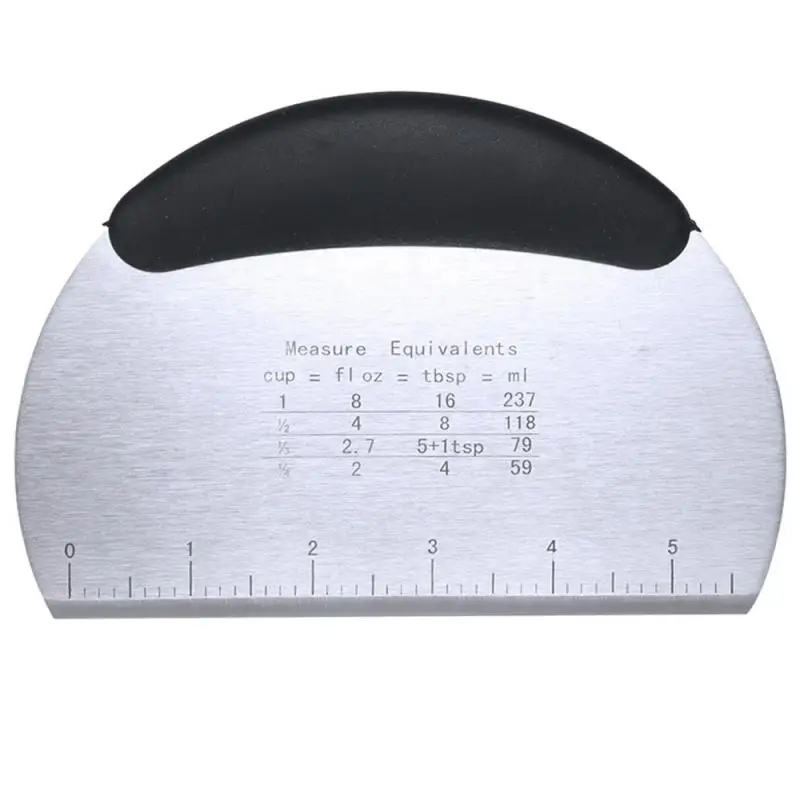 Kitchen Baking Tools Half Round Scraper Dough Bread Cutting Stainless Steel Scraper Household Baking Tools Gadgets