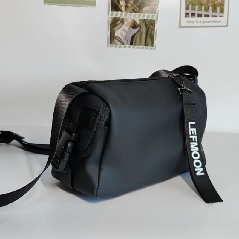 1/2PCS Bag Solid Black Printed Webbing Quick-release Buckle Wear-resistant PU Casual Small Shoulder Bag for Men Commute Sports