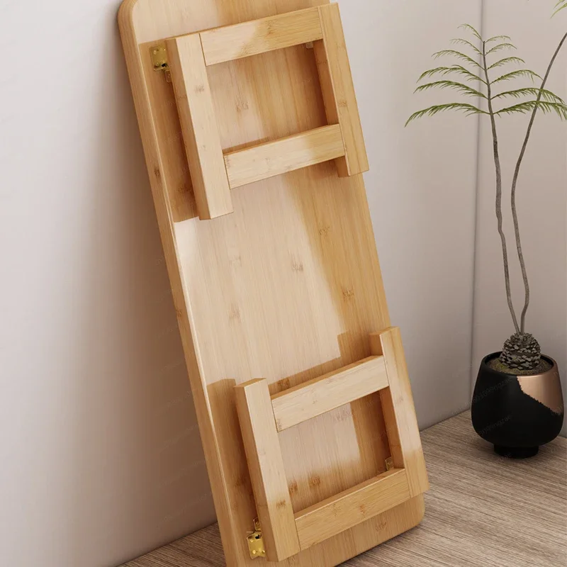 Kang table, coffee table, free folding low tea table, nanzhu tatami bay window, solid wood lazy home kang table balcony