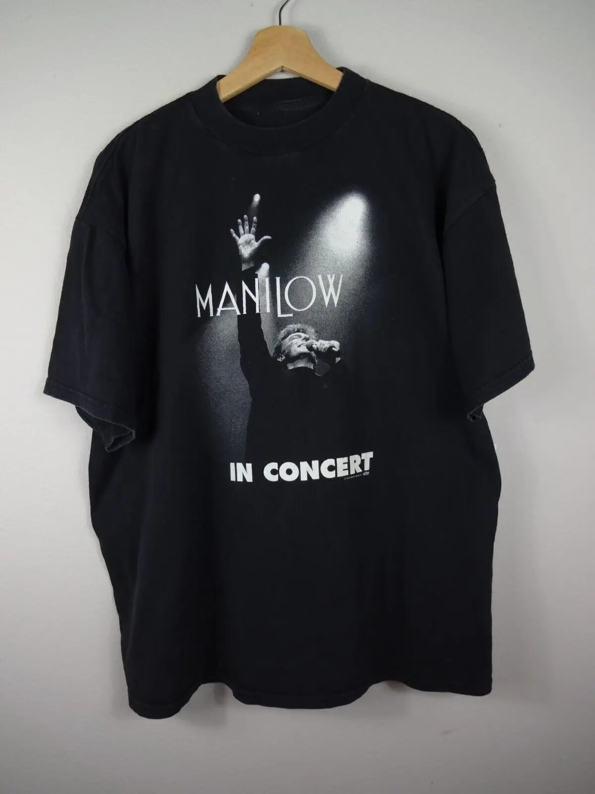 Barry Manilow Vintage Jaren 90 Live In Concert Shirt Grappig Zwart Katoen T-Shirt Cadeau Mannen