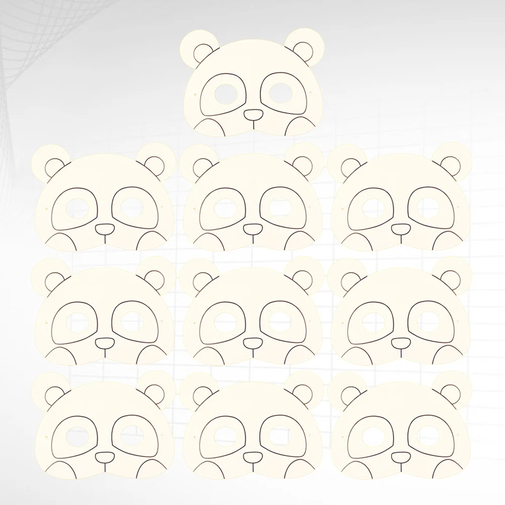 10 stuks DIY Craft Masker Dier Graffiti Lege Maskers voor Kids Party Coloring Fun Pre Cut Supplies Wit Masker
