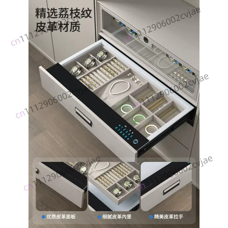 Drawer Safe Fingerprint Password Jewelry Box Wardrobe Home Office Anti-theft Hidden Invisible Embedded Password Cabinet Deposit