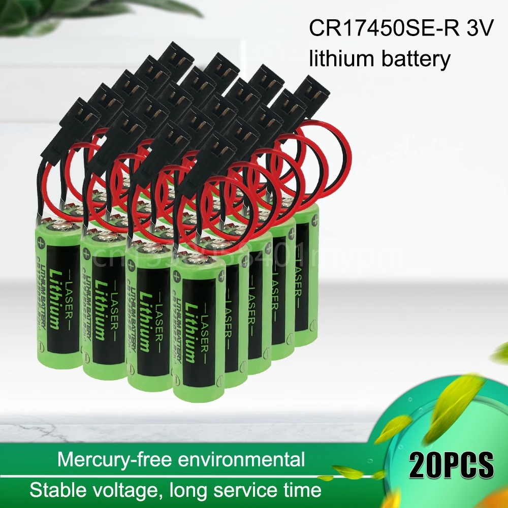 

20PCS Original NEW CR17450SE-R 3V CR17450 17450 GE FOR FANUC Replacement BATTERY A98L-0031-0012 A02B-0200 With Black Plug