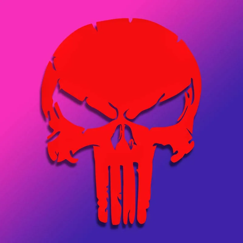 1PCS Reflective Punisher Skull Blood Car Stickers Helmet Motorcycle Tank Decal Waterproof Vinyl Accessories Creative 10x7.7cm