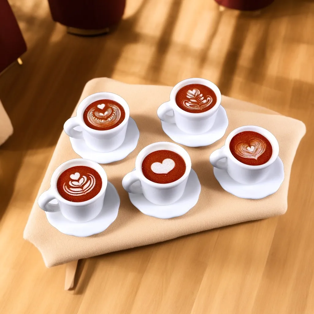 10Pcs/Lot 3D Coffee Cup Earring Charms Cute Cartoon Fake Food DIY Resin Sweet Flatback Cabochon Jewelry Pendant Homemade Gift