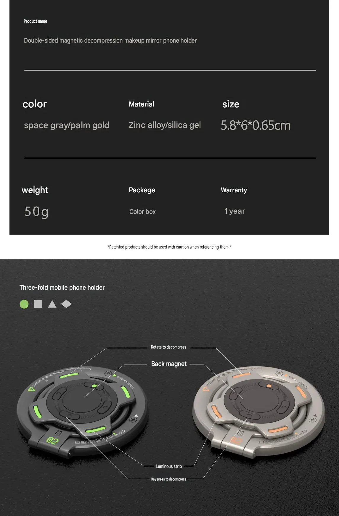 Double-Sided Magnetic Finger Ring Holder Rotate Phone Stand MultiFunction Finger Ring Bracket Portable Lazy Man Stand For iPhone
