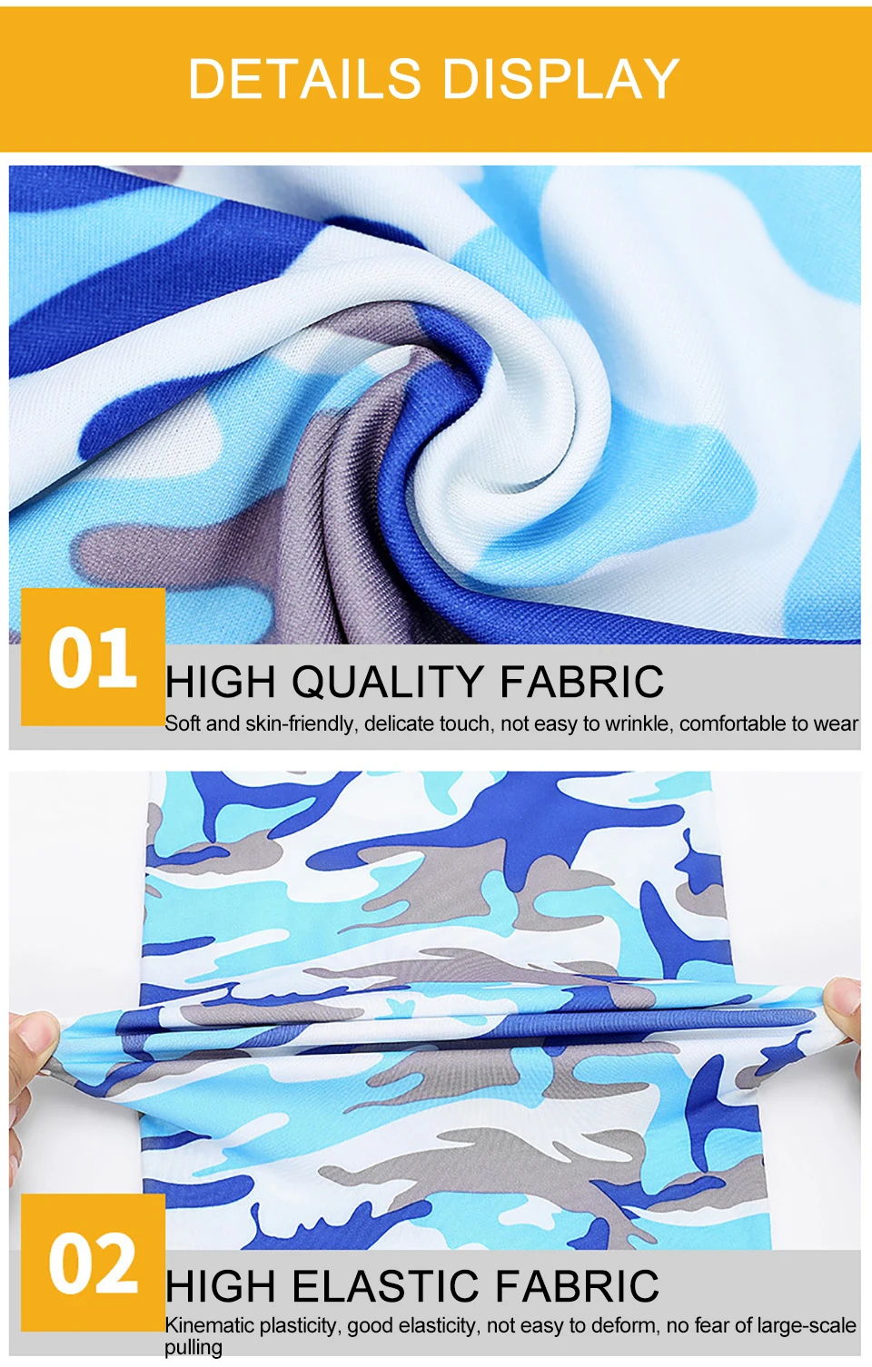 GTUBIKE Eisseiden-Bandana, atmungsaktiver UV-Schutz, Wandern, Gesichtsmaske, Outdoor-Sport, Sonnenschutz, Angeln, Gesichtsbedeckung, Schal – Detail 6