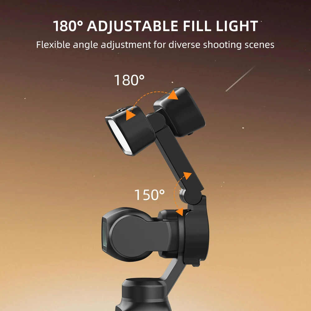 Mini Magnetic Fill Light For Dji Pocket 4 Gimbal 180° Adjustable 3 Color Temperatures Portable Vlog Shooting Supplementary Lamp