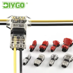 Car Audio Universal Compact Wire Connector, Conector LED, Quick Splice Crimp, Bloco de terminais, AWG 18-22, T, H Forma Condutor, 10Pcs, 2Pin