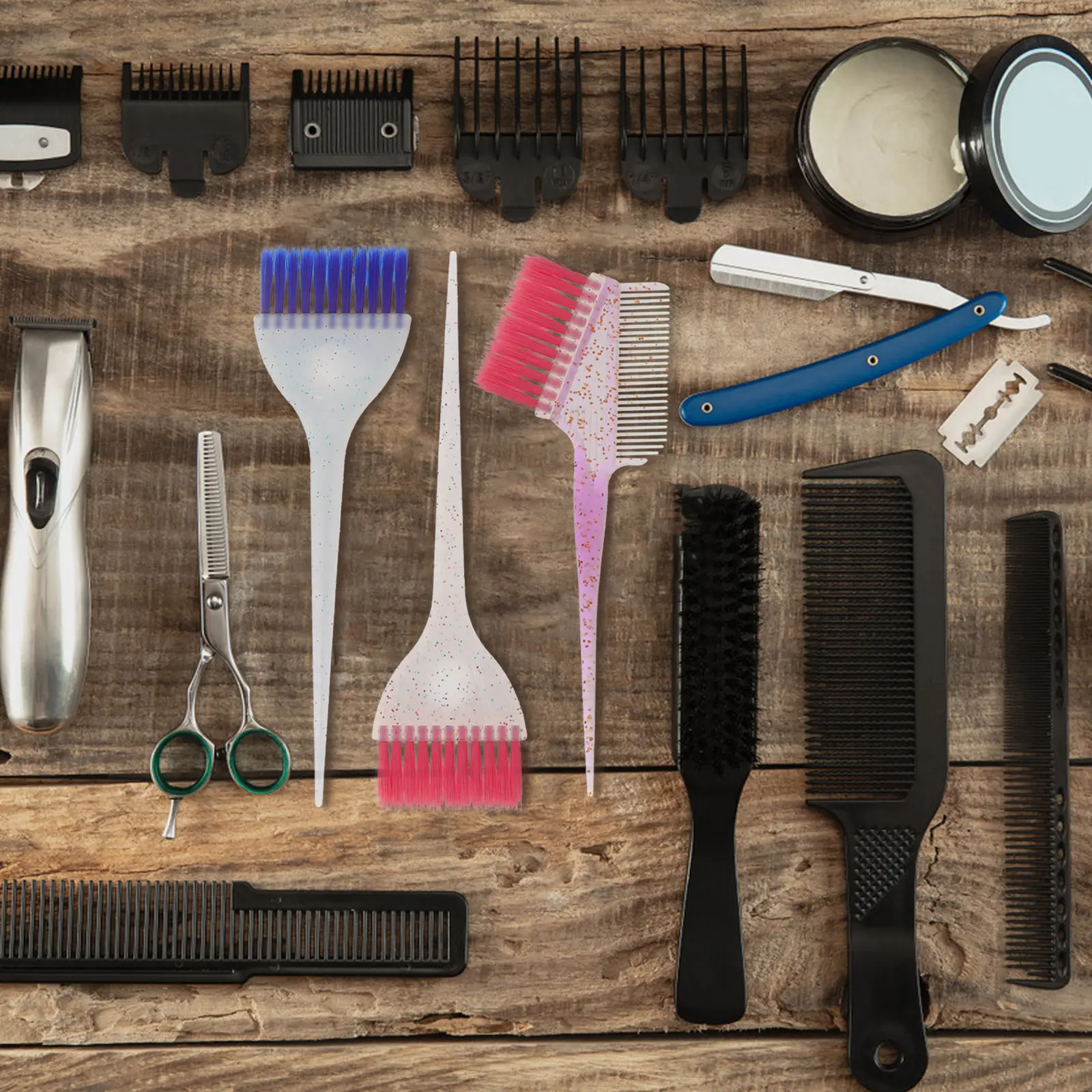 1Set Hair Dye Brush Professional Rat Tail Hair Coloring Comb Set Precise Sectioning Even Application for Salon Home Use