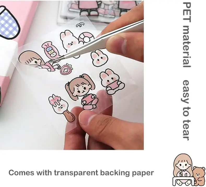 Kawaii Sticker Diary Waterproof Sticker Hand Account Gift Box Girl Hand Account Cup Cute Stickers 100 pcs/Set