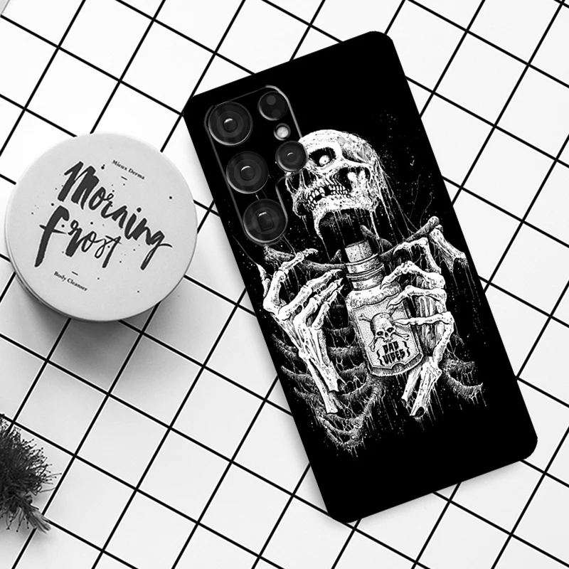 Funda de calavera de moda gótica para Samsung Galaxy S21 S22 S23 S24 S25 Ultra S9 S10 S25 Plus S25 FE S20 FE