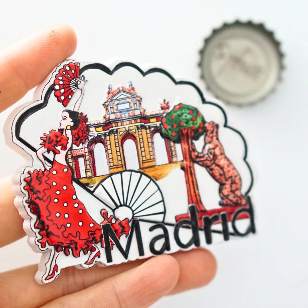 1pc, Madrid Fridge Magnets, Madrid Tourism Fridge Magnets, Spain Fridge Magnets, Spain Tourism Fridge Magnets, Madrid Home Decor