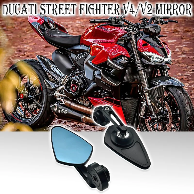 New Motorcycle Cnc Aluminium Handlebar Bar End Mirror For Ducati Street fighter V4 V2 Monster 821 1200 Scrambler 400 800 Mirrors