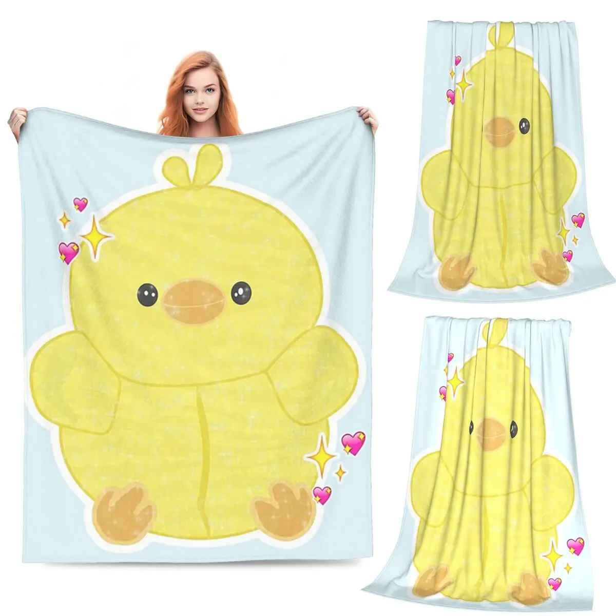 

Kiiroitori Baby Chick Funny Meme Blankets Flannel Sofa Throw Blanket Lightweight for Home Bedroom Travel Throws Bedspread Quilt