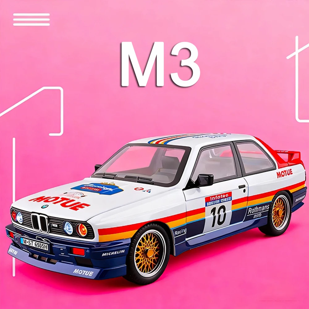 1:24 modelos m3 carros brinquedos liga fundição com música leve veículos em miniatura roda puxar para trás modelo carro para presentes do dia das crianças