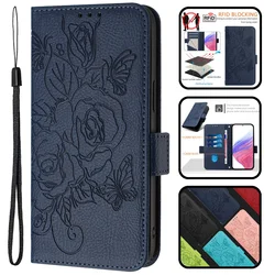 For OnePlus Nord 4 Case Rose Flower Leather Phone Case on For Etui Oneplus Nord 4 CPH2663 Wallet Cover Card Protector Fundas