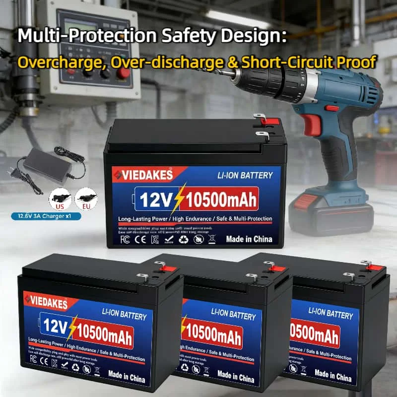 

New 18650 12V 10500mAh High Capacity Lithium Battery Pack,Universal Power for Electric Scooter Wheelchair & Camping Equipment