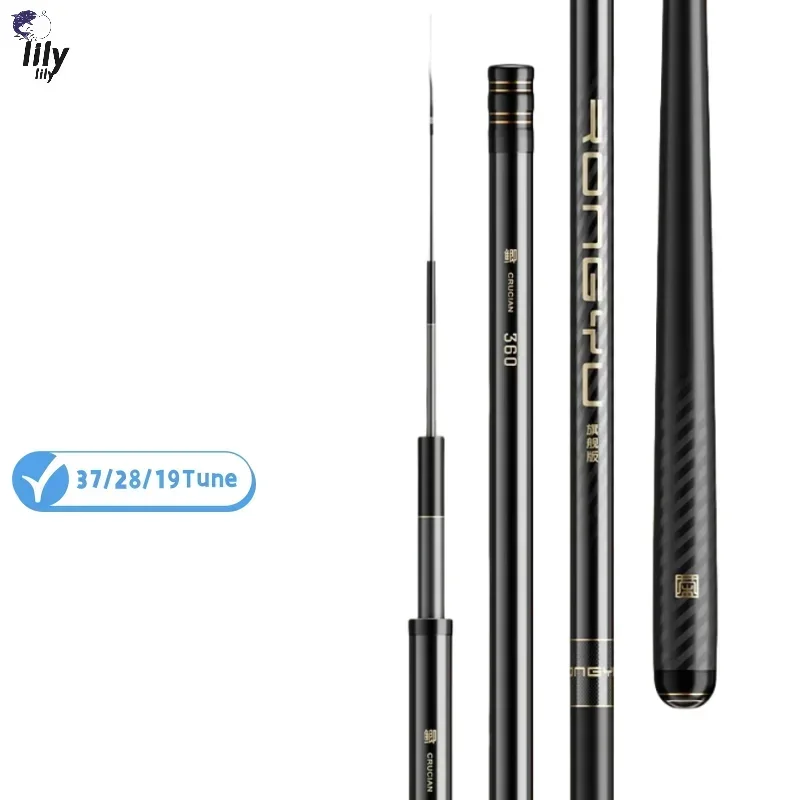 

RONGYU 19/28/37 Tune Ultra Light Super Hard Power Hand Fishing Pole Carbon Telescopic Stream Freshwater Fishing Rod 2.7m-8.1m