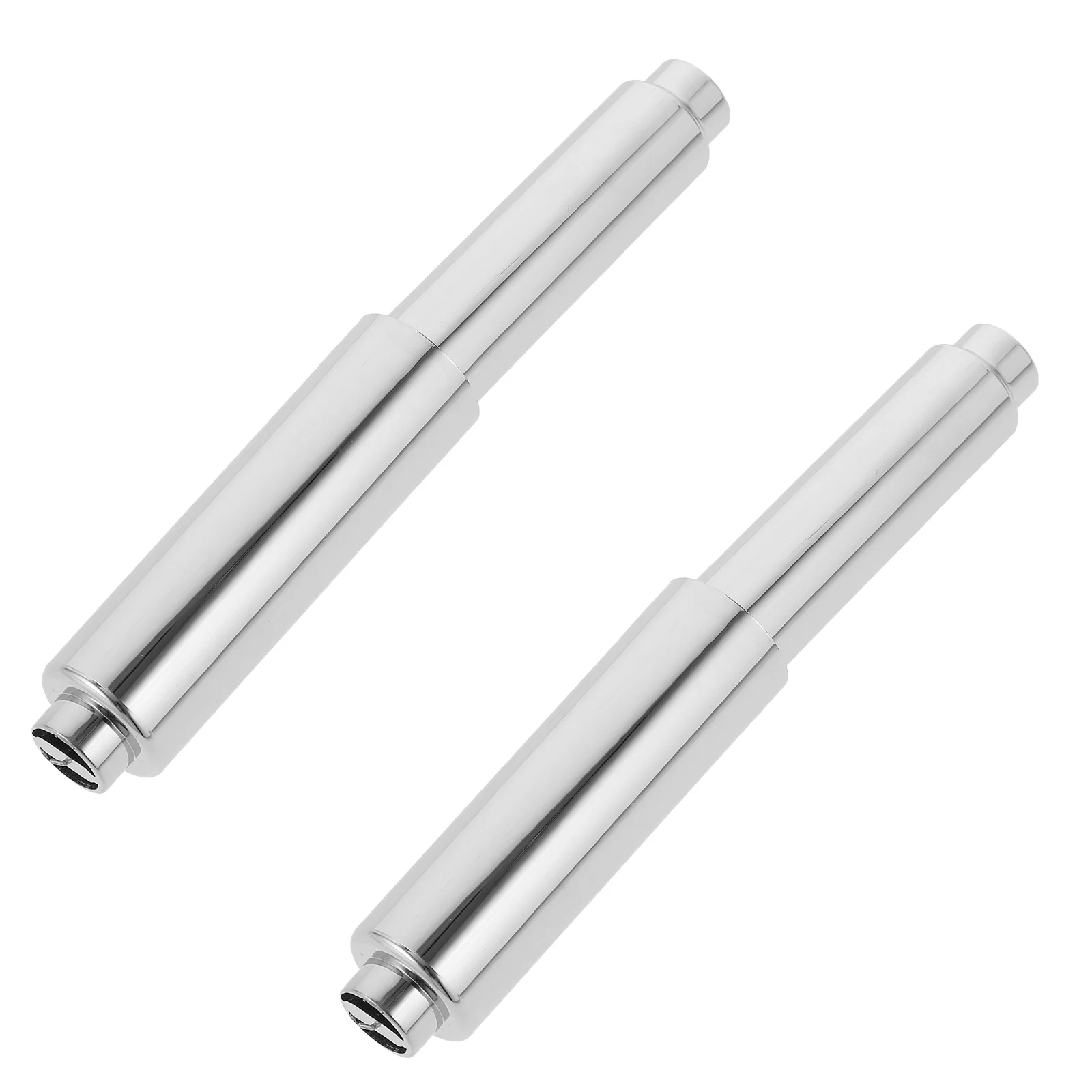 

2 Pcs Telescopic Tissue Roll Paper Shaft Core Rod Stick Rack Plastic Chrome Spring