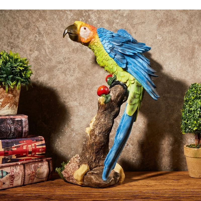 

Simulated Parrot Creative Bird Ornaments Resin Handicrafts Parrot Decorative Figurines Room Decoration Accessories