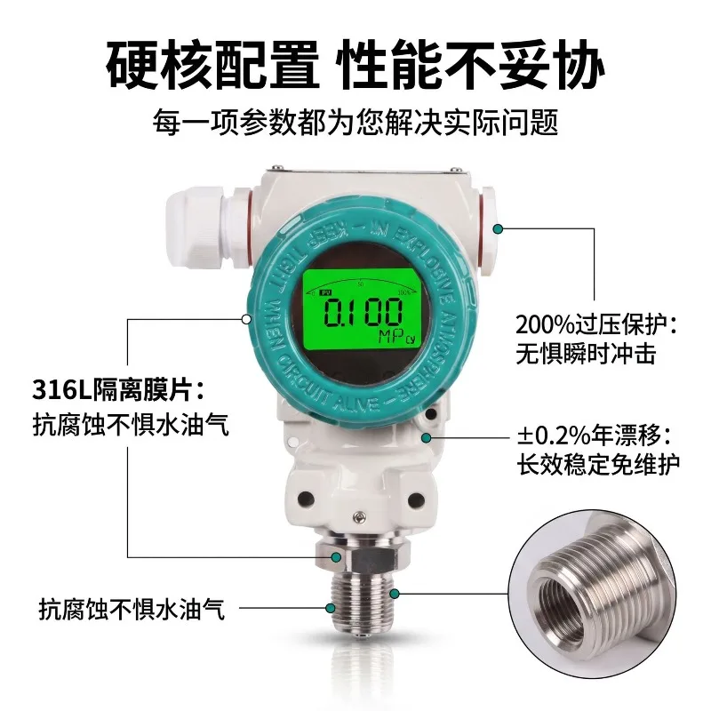 2088 explosion-proof intelligent pressure transmitter HART protocol digital display oil and gas chemical pipelinesensor