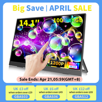 14.1 Inch Touch Screen Portable Monitor 100%sRGB 400cd/m2 Gaming Computer Expand Display For XBox PS4/ 5 Switch Loptop