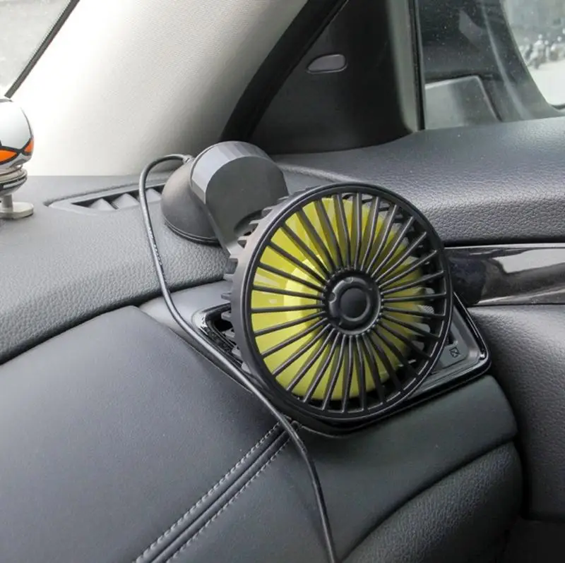 31BC Portable Auto Suction Cup Fan with 5W USB Power & Detachable Design Compact ABS Car Fan 360 Degree Rotatable for Cars