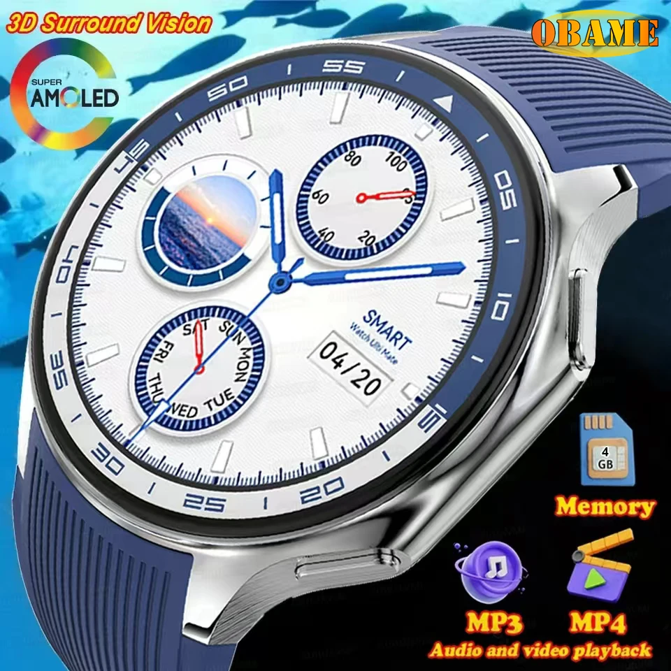 2025 New DT WATCH X Smart Watch Waterproof 4GB MP4 Player Album BT Call AMOLED Men's Smart Watch Multi-sport Mode Women's Watch