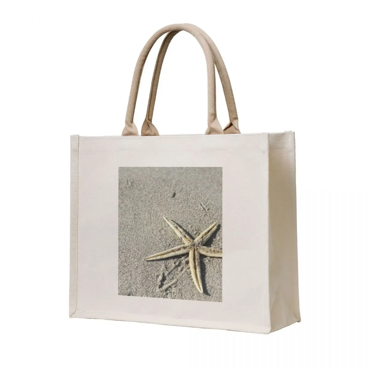 

Starfish on sand photo Tote Bag tote bag men's Shopper Canvas bag for women reusable shopping bags