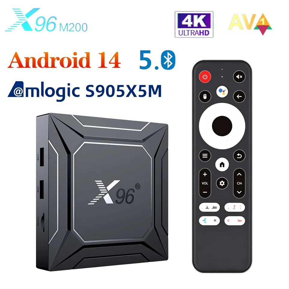 

X96 M200 Smart TV Box Amlogic S905X5M Android 14 2.4G/5G Dual WiFi BT5.X 1000M Ethernet 4K Media Player Set Top Box ﻿