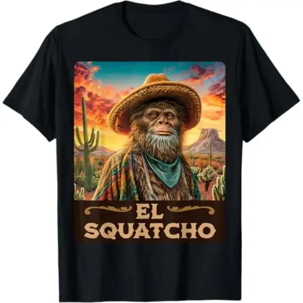 [100% Cotton] Comfort Short Sleeve T- Shirt Guardian Of The Desert: Bigfoot, Sasquatch, & El Squatcho T-Shirt Golf Gift T-Shirt For Men And Women