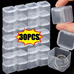 5-30Pcs Cube Mini Storage Box Clear Beads Jewelry Container Case Square Plastic DIY Button Nail Art Packaging Portable Organizer