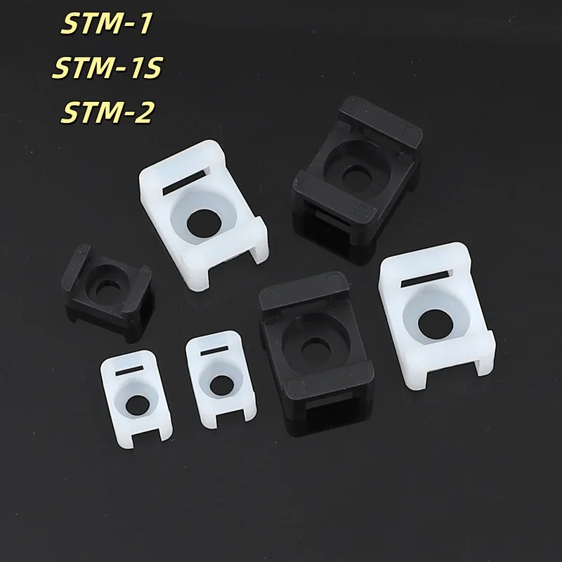 Cable Tie Mount Base Plastic Fixed Seat Saddle Type Wire Holder Computer TV USB Charging Data Line Winder Buckle Zip Ties
