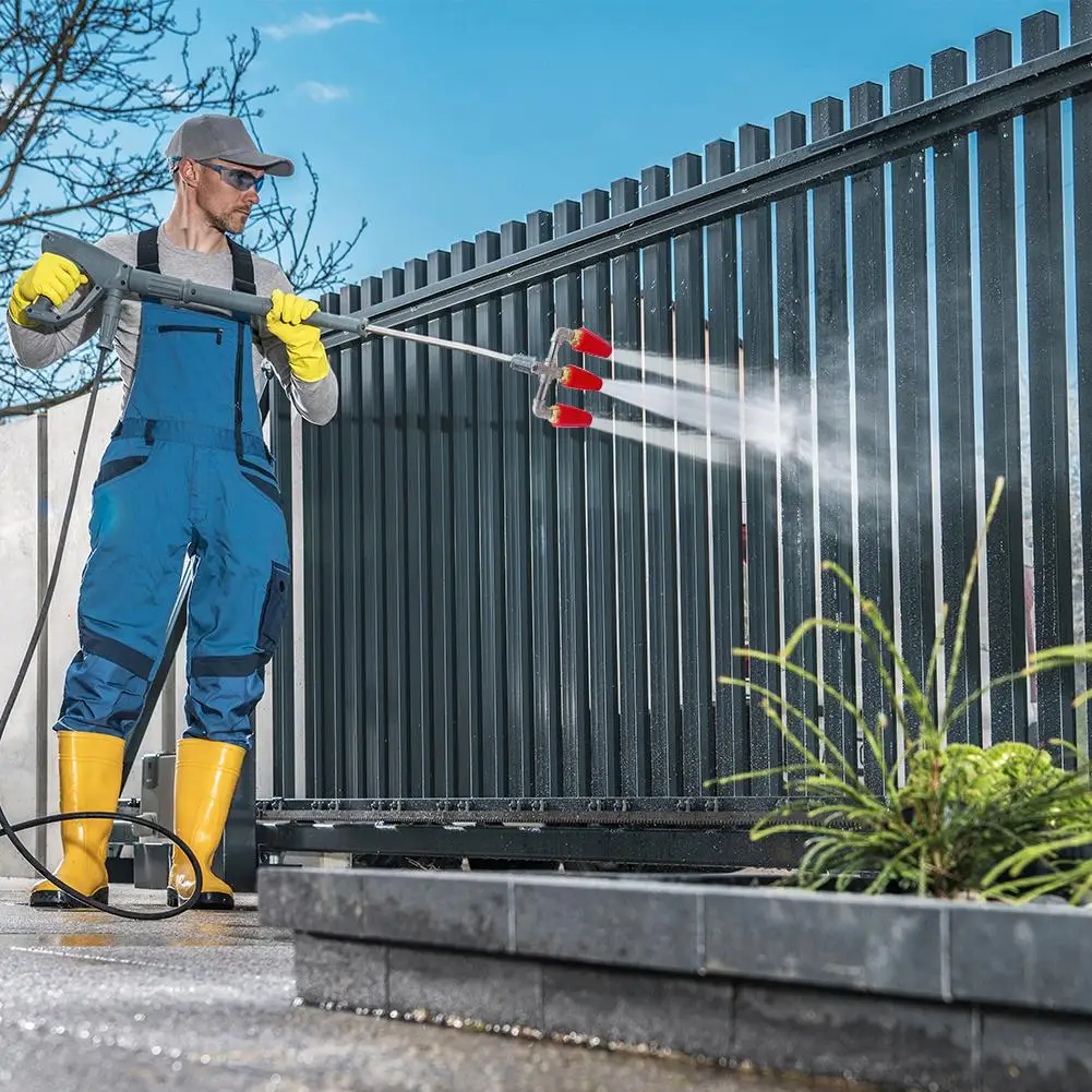 

Pressure Washer Nozzle Triple Turbo 360°Rotating Ceramic Spray Quick 1/4in Core Irrigation Connectors Accessories Adapter K4Y0