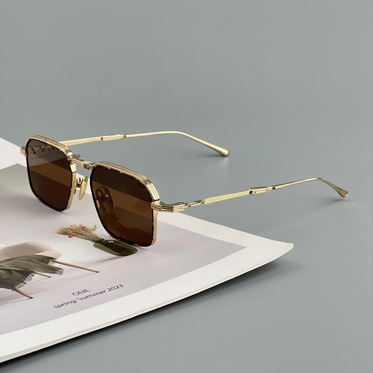 KOENIG SIZE 52-17 Foldable Metal Frame Top High Quality Sunglasses for Men Classic Women Luxury Design Fashion Sun Glasses UV400
