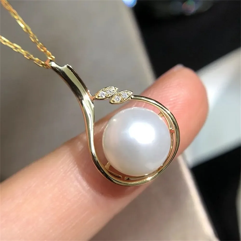 

DIY Pearl Accessories G18 K Gold Pendant with Empty Diamond Style Pearl Necklace Pendant for Women Fit 9-11mm Round Beads G188