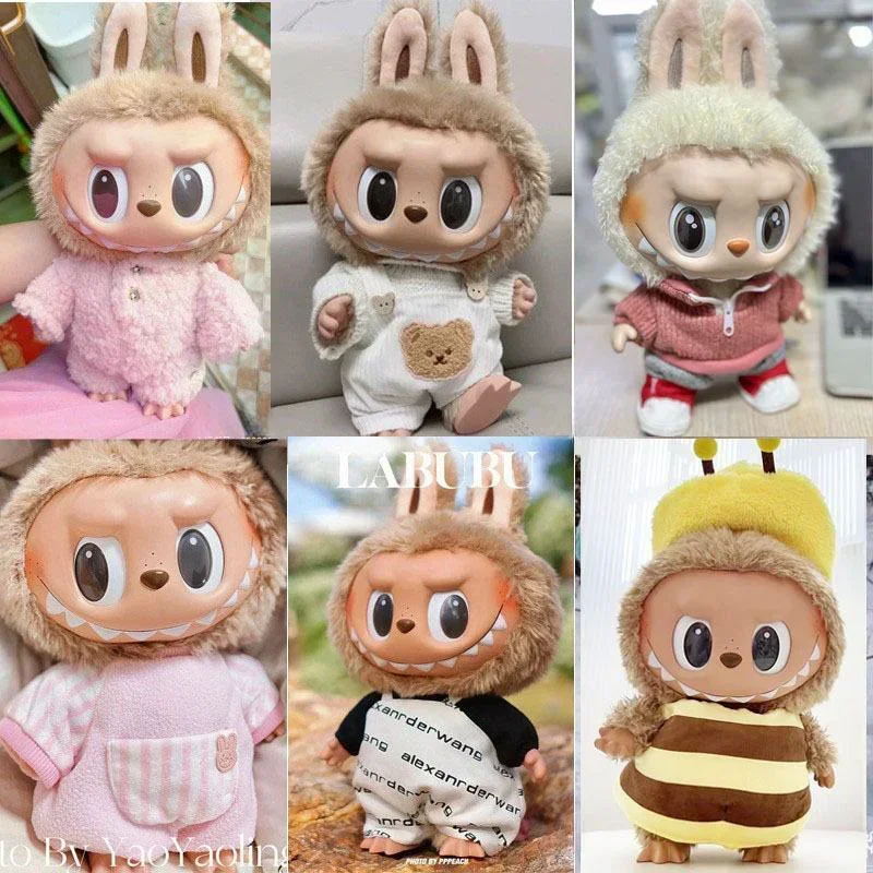 Only Selling Clothes 38cm Pendant Blind Box Macaron Cloth Labubu Time To Chill Filled Doll Accessories Cos Gift Doll Pure Handma