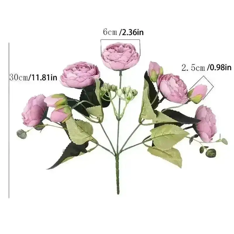 Flor artificial rosa persa para bodas y hogar nórdico - imagen 5