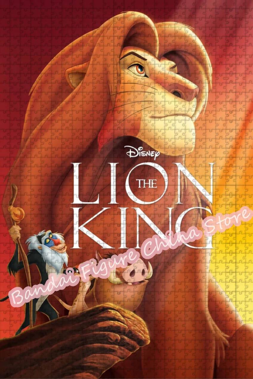 The Lion King Simba Jigsaw Puzzles 300/500/1000 Pieces Disney Prince's Revenge Anime Print Puzzle for Kid Education Toys Gifts