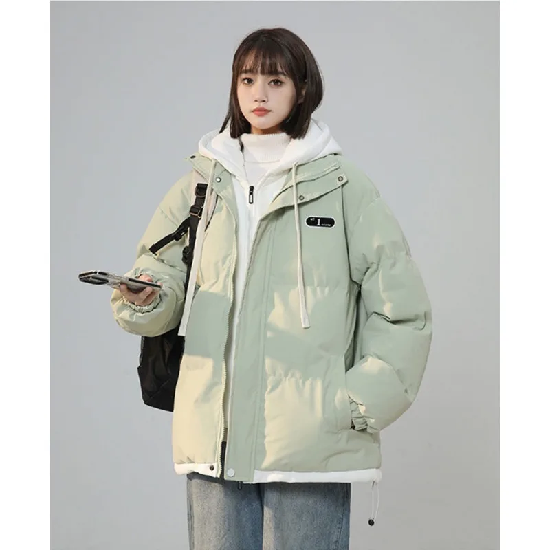 Fake Two Cotton Jackets Female Student Loose Thick Warm Cotton Jacket Top New Women Winter Coat Jacket Down Cotton Parkas