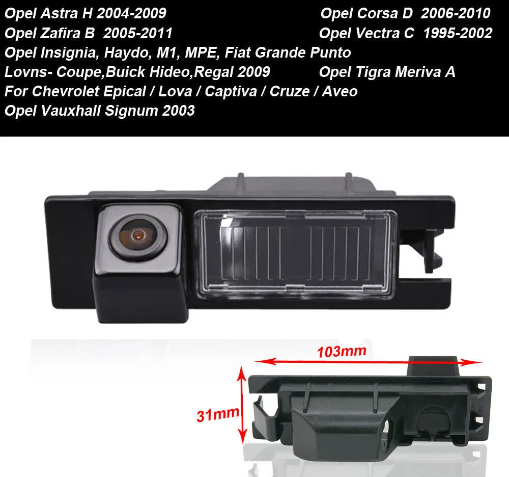 HKNL HD 170° car reverse camera for Opel Astra H Corsa D Zafira B Vectra C Tigra Meriva A Insign c Fiat doblo Stilo ccd