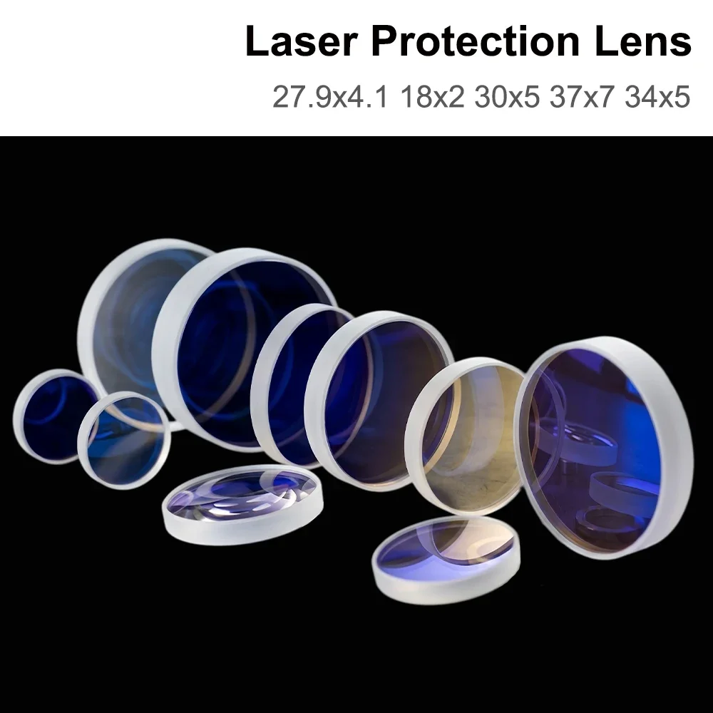 Laser Protection Lens 27.9x4.1 18x2 30x5 37x7 34x5 Fiber Laser Cutting Lens for Raytools Bodor Boci WSX Laser Lenses