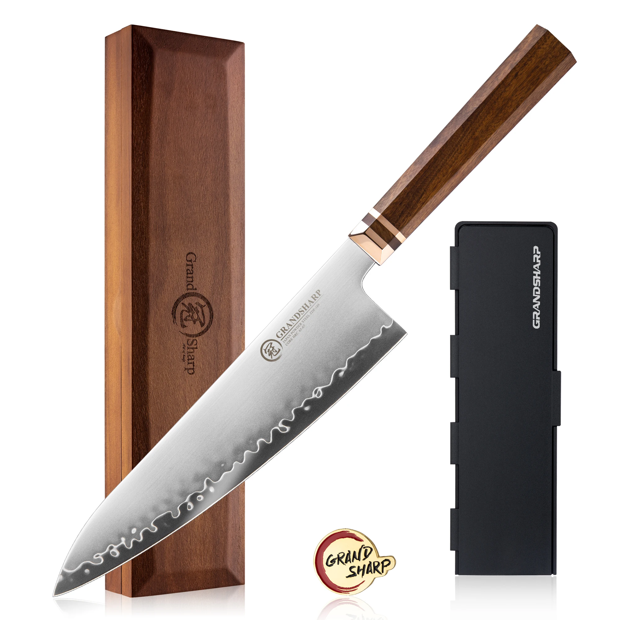 

Grandsharp ZDP-189 Steel Core 8.5 Inch Chef Knife 420J2 Stainless Steel High Quality Kitchen Knife for Cooking and Slicing