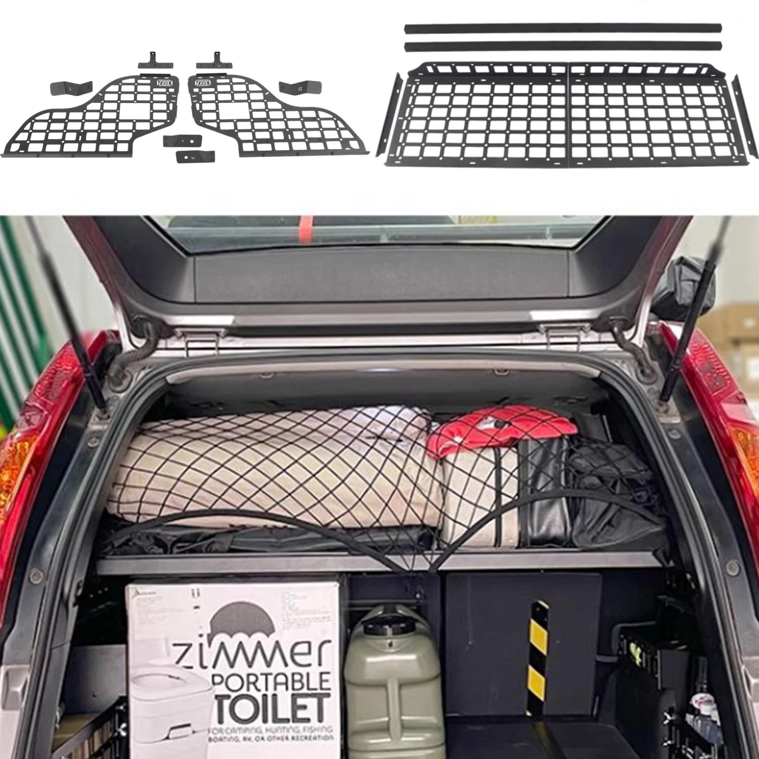 

CGZ Molle Panels Fit for Nissan X-Trail T31 2008-2013 Rear Trunk Shelf Modular Storage Cargo Organizers Racks