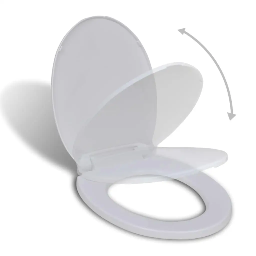 Soft-Close Oval Toilet Seat - White Comfort & Durability for Bathroom Upgrade