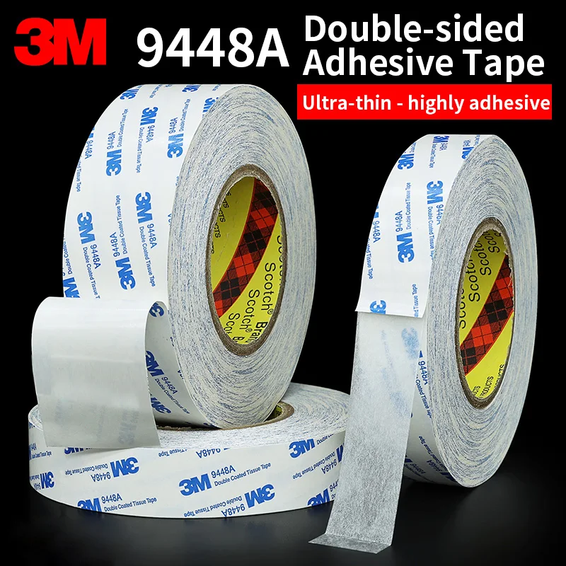 3M 9448A White Double-sided Adhesive Tape Ultra-thin Used for Mobile Phone Repair Screen Fixing Automotive Decoration Double 10m