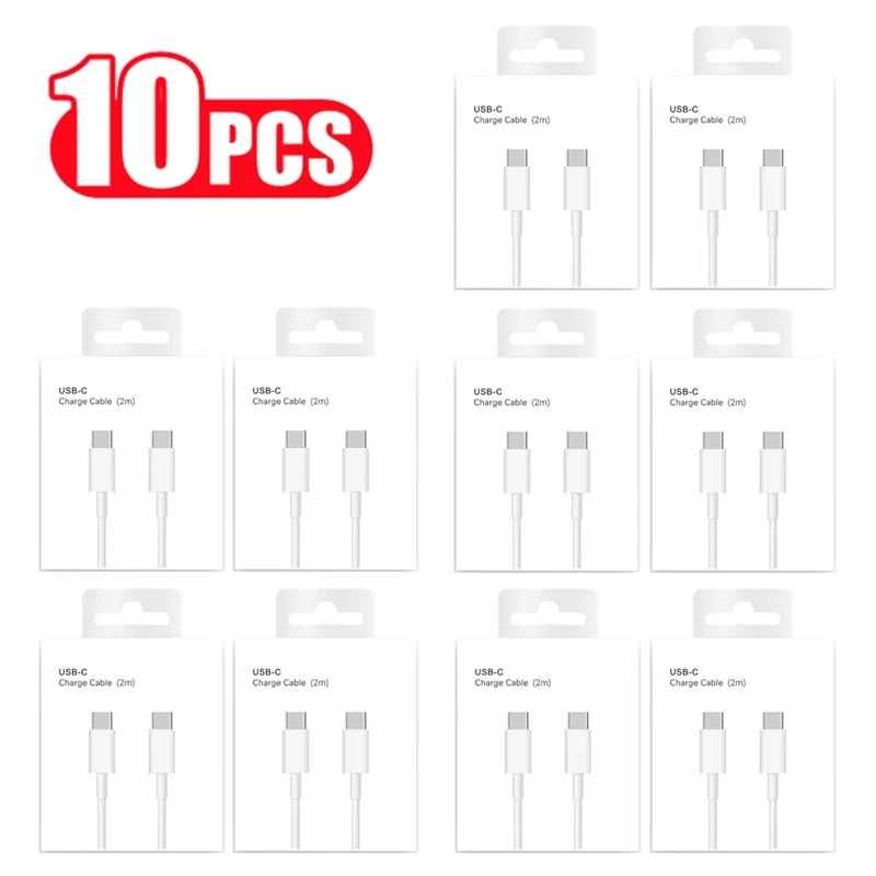 10PCS USB C to USB C 100W PD Charger Cable for iPhone 15 Samsung Huawei Xiaomi OPPO Fast Charging Type C to Type C Cord With Box