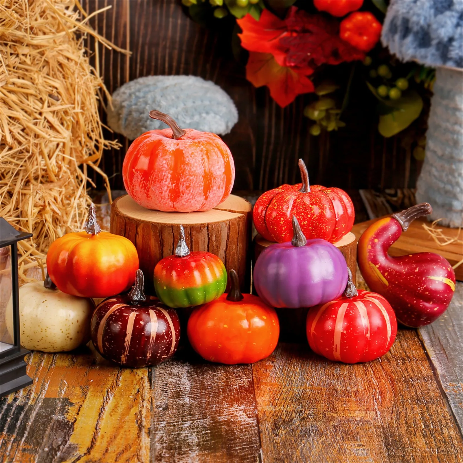 Halloween Classic Pumpkin Ornament Decoration Different Color Desktop Pumpkin Prop Festival Indoor Outdoor Pumpkin Accessory